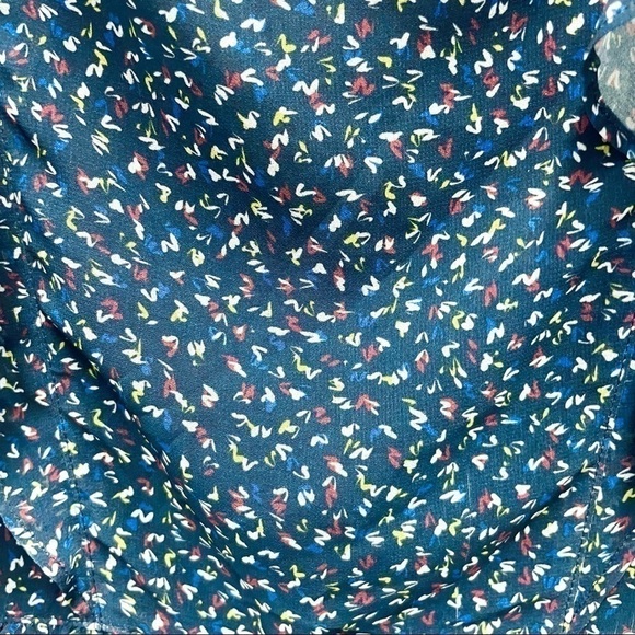 LAIA FOR ANTHRO BLUE FLORAL RUFFLED TIERED PEASANT MAXI DRESS - Picture 13 of 14